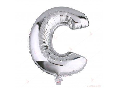 Фолиев балон буква "C" - сребрист 1м.