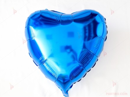 Фолиев балон сърце наситено синьо