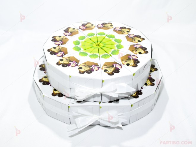 Картонена торта Маша и мечока - 28 парчета | PARTIBG.COM